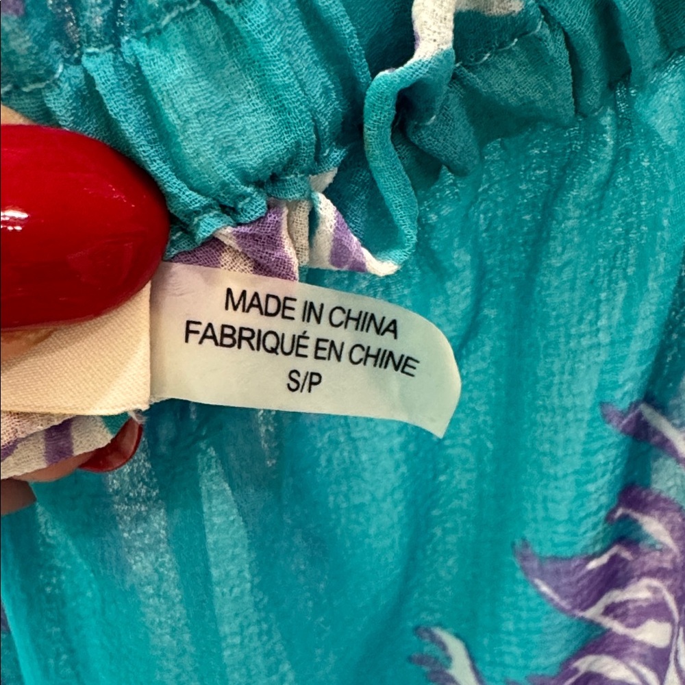 Ramy Brook Teal and Purple Floral Dress - Picture 3 of 5